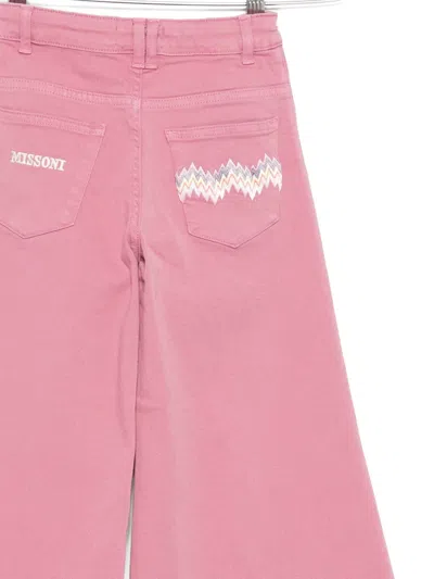 Missoni Embroidered Wide-leg Trousers In Pink
