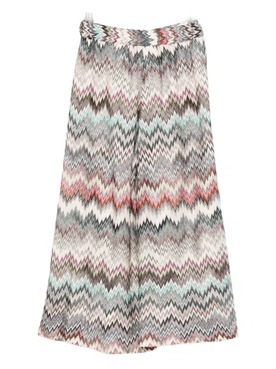 Missoni Zig-zag Viscose Trousers In Gray