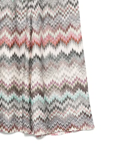 Missoni Zig-zag Viscose Trousers In Gray