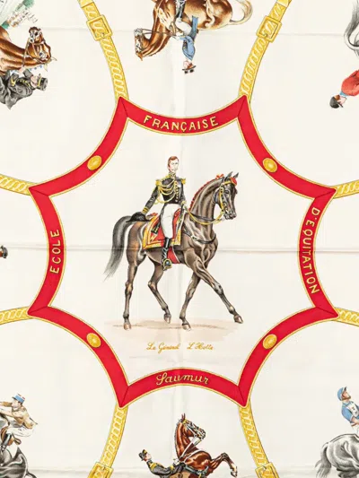 Pre-owned Hermes 1990-2010 Ecole Francaise D'equitation Silk Scarf Scarves