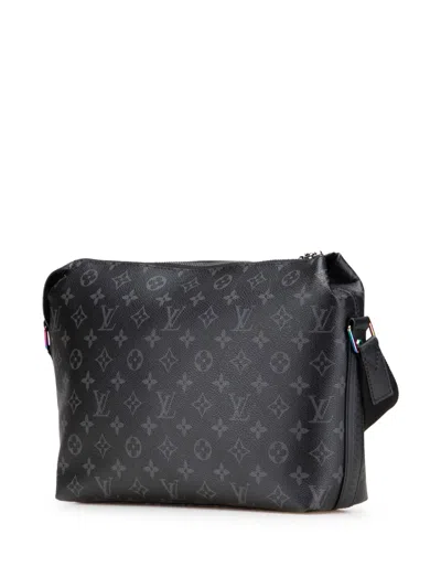 Pre-owned Louis Vuitton 2017 Fragment Monogram Eclipse Flash Apollo Messenger Pm Crossbody Bag In Black