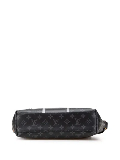 Pre-owned Louis Vuitton 2017 Fragment Monogram Eclipse Flash Apollo Messenger Pm Crossbody Bag In Black