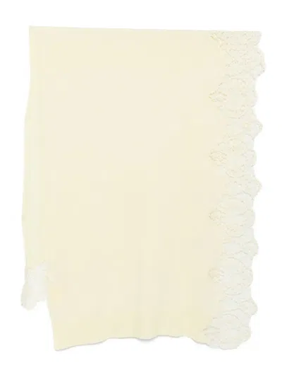 Ermanno Scervino Lace-trimmed Cashmere Scarf