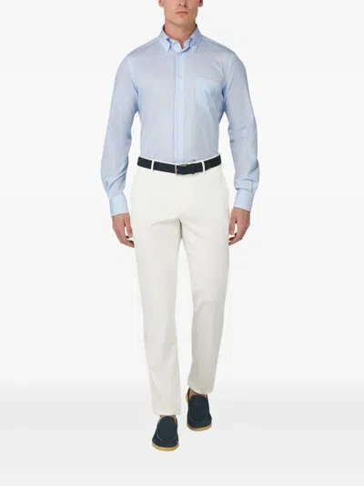 Boggi Milano Regular-fit Striped Shirt In Blue