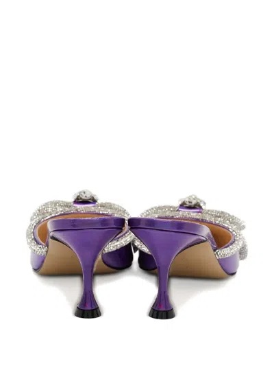 Pre-owned Mach&mach 2024  65mm Crystal Bow Pumps In Purple