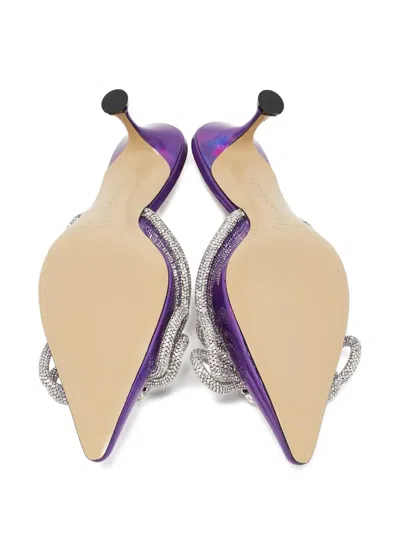 Pre-owned Mach&mach 2024  65mm Crystal Bow Pumps In Purple