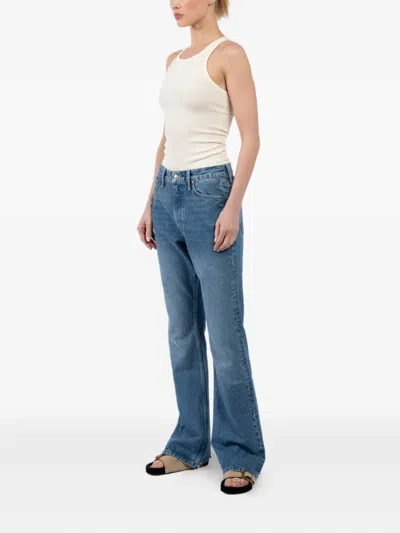 Mother Frayed-hem Jeans In Blue