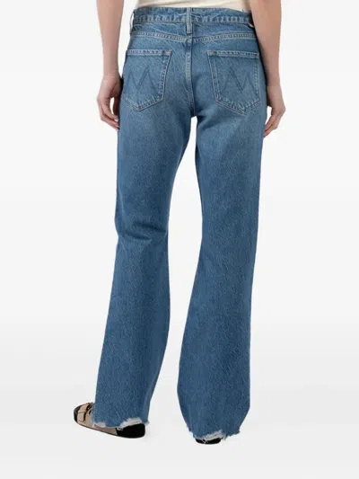 Mother Frayed-hem Jeans In Blue