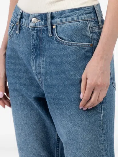 Mother Frayed-hem Jeans In Blue