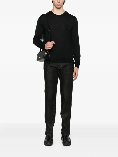 Valentino Embroidered-logo T-shirt In Black