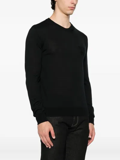 Valentino Embroidered-logo T-shirt In Black