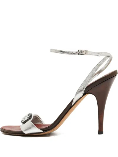 Pre-owned Giuseppe Zanotti Vintage  Crystal-embellished Sandals In Silver