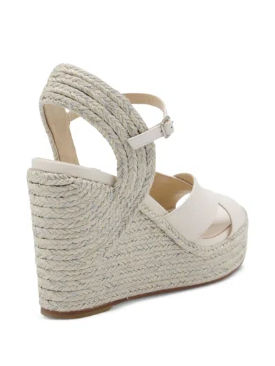 Jimmy Choo 100mm Dellena Leather Cross-strap Wedge Espadrilles