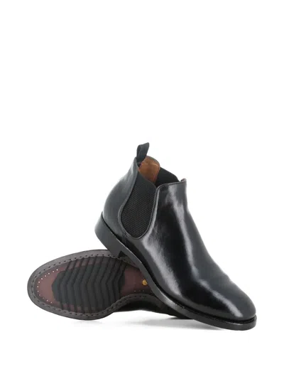 Officine Creative Elastic-panel Leather Boots In Black