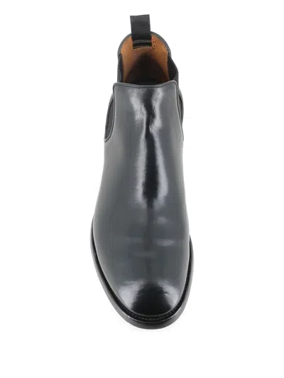 Officine Creative Elastic-panel Leather Boots In Black