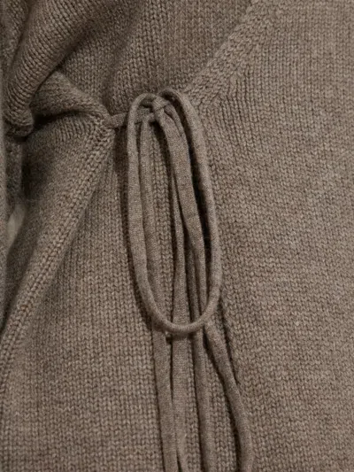 Lisa Yang Tie-front Wrap Cardigan In Brown