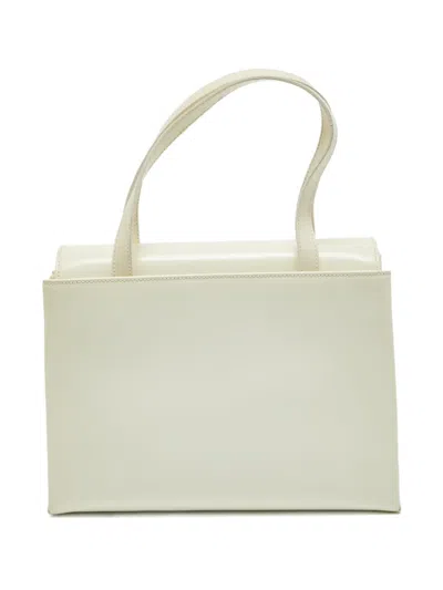 Pre-owned Aigner Vintage  Leather Tote Bag In White