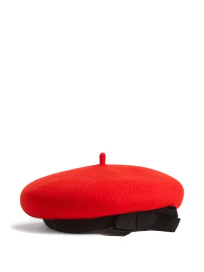 Patou Grosgrain-bow Wool Beret