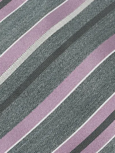 Pre-owned Brioni Vintage  Diagonal Stripe Silk Tie In Gray