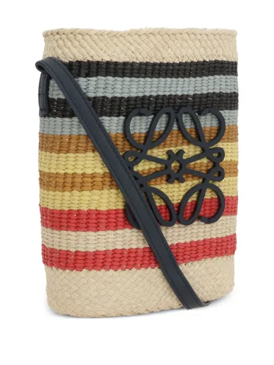 Loewe X Paula's Ibiza Striped Logo-plaque Shoulder Bag