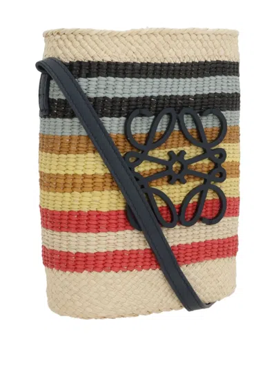 Loewe X Paula's Ibiza Striped Logo-plaque Shoulder Bag