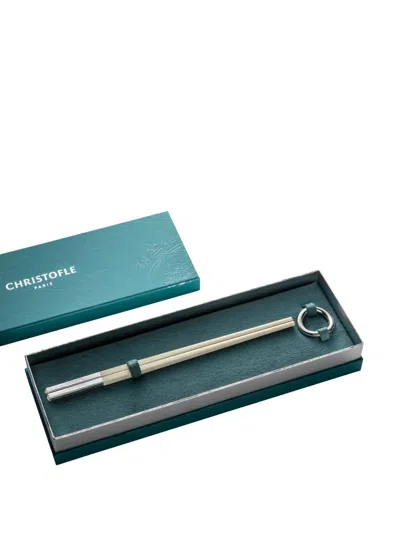Christofle Uni And Vertigo Chopsticks Set In Neutral