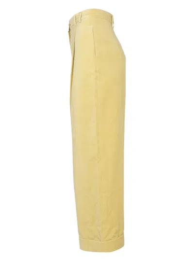 Alysi Pleated-cuff Trousers In Yellow