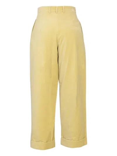 Alysi Pleated-cuff Trousers In Yellow