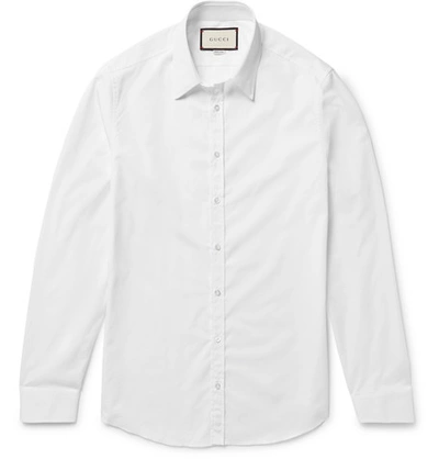 Shop Gucci Slim-fit Cotton-poplin Shirt