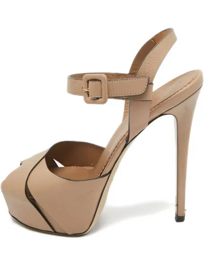 Pre-owned Le Silla  130mm Platform Sandals In Neutral
