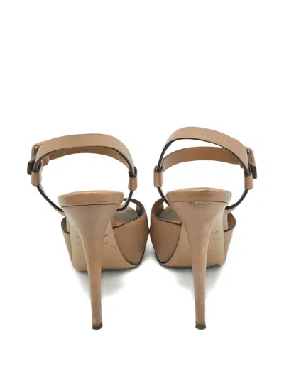 Pre-owned Le Silla  130mm Platform Sandals In Neutral