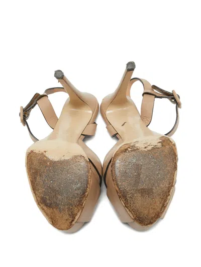 Pre-owned Le Silla  130mm Platform Sandals In Neutral