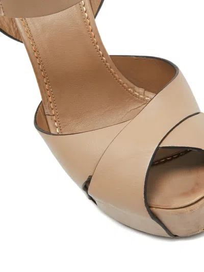 Pre-owned Le Silla  130mm Platform Sandals In Neutral