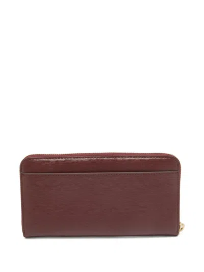 Pre-owned Dkny Vintage 2024  Leather Zip Wallet In Brown