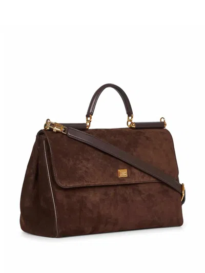 Dolce & Gabbana Suede Leather Top-handle Bag