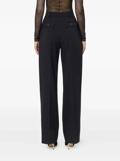 Elisabetta Franchi Pleated Crepe Trousers In Black