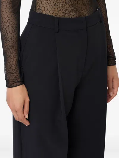 Elisabetta Franchi Pleated Crepe Trousers In Black