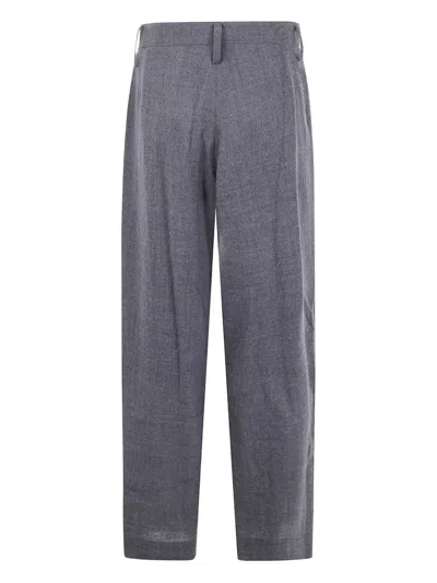Y's Pleated-front Wool Trousers In Gray