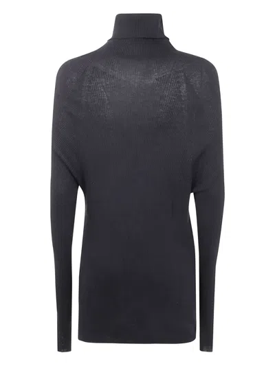 Y's Embroidered-logo Turtleneck Sweater In Black