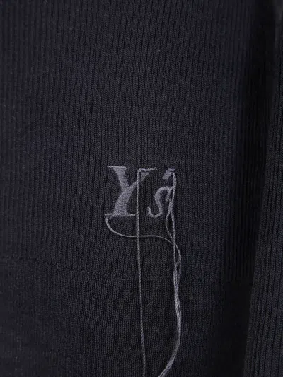 Y's Embroidered-logo Turtleneck Sweater In Black