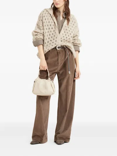 Brunello Cucinelli Hooded Hole-detail Cardigan