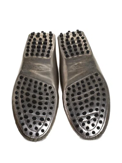Pre-owned Tod's Vintage Leather Loafers In Silver