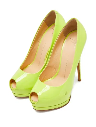 Pre-owned Giuseppe Zanotti Vintage  15mm Leather Peep-toe Pumps