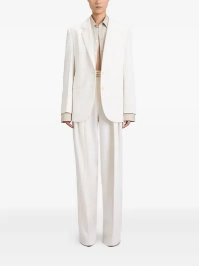 Victoria Beckham Classic Tailored Wool-blend Jacket In White