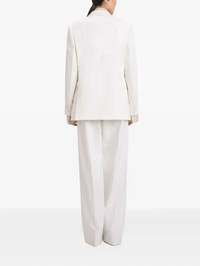 Victoria Beckham Classic Tailored Wool-blend Jacket In White