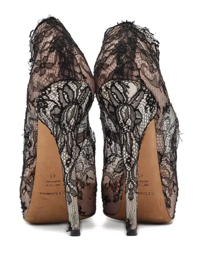 Pre-owned Dolce & Gabbana 2024 145mm Lace Platform Pumps