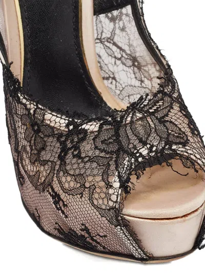 Pre-owned Dolce & Gabbana 2024 145mm Lace Platform Pumps