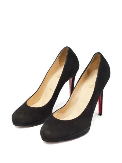 Pre-owned Christian Louboutin 115mm Suede Platform Pumps