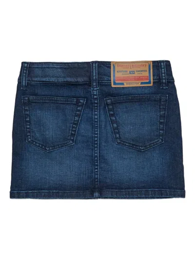 Diesel Cotton Mini Skirt In Blue