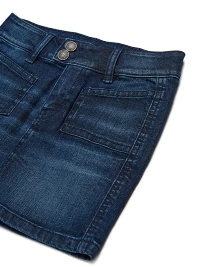 Diesel Cotton Mini Skirt In Blue